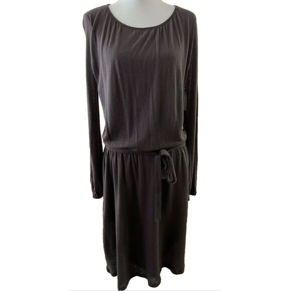 Velvet Graham Spencer Brown Knit Belted Midi Dress Soft Long Sleeve Sz S NWT - Picture 1 of 10